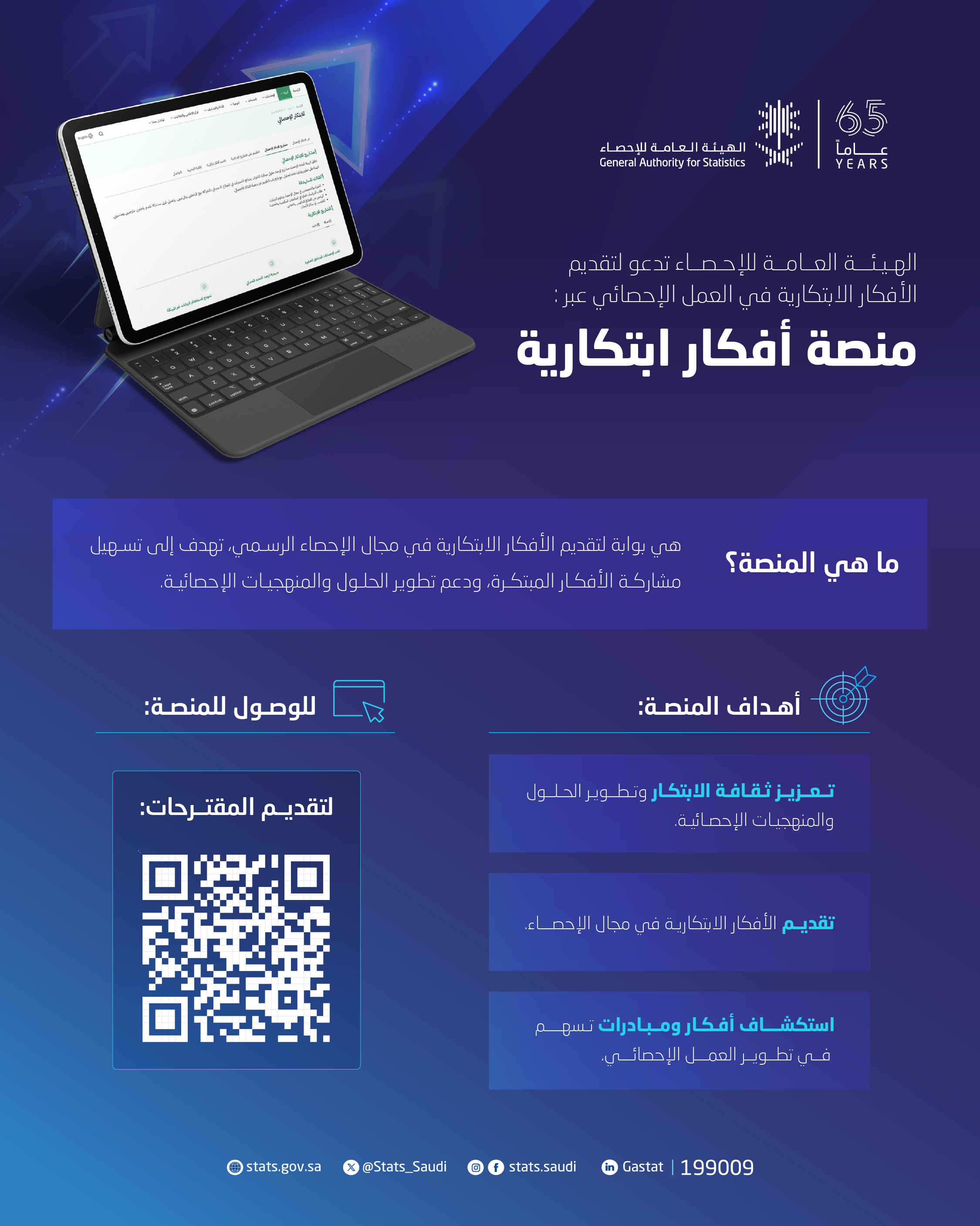 الإحصاء تطلق منصة أفكار ابتكارية لتطوير العمل الإحصائي وتمكين ثقافة الابتكار